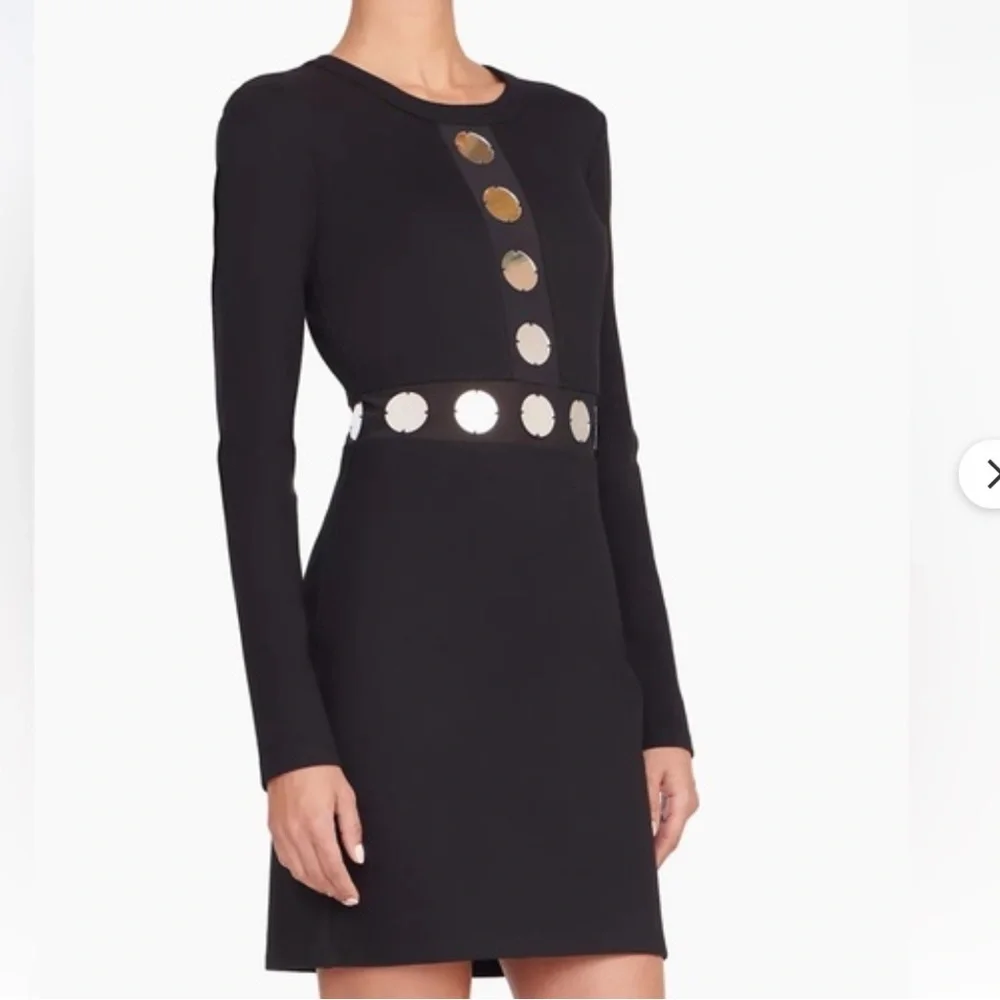 New NWT STAUD Asher Mirror Minidress Black Sz L - Picture 6 of 12